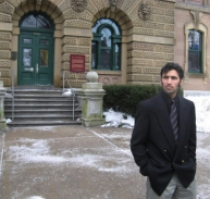Asaf Rashid, one of the four defendants, stands in front of the Nova Scotia Provincial Court. Photo: David Parker. asaf
