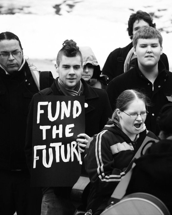 Students gather at the rally for post-secondary education at St. Thomas University on Nov. 24. Photo: ChoraChroma PhotoGraphic. fundthefuture
