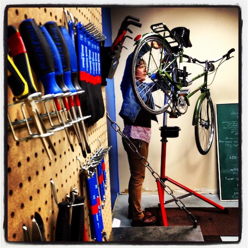 Amanda Hachey is a founding member of La Bikery and works as a Co-op Developer with the Co-operative Enterprise Council of NB. Photo: Marc Xavier LeBlanc (aka Bones). amanda