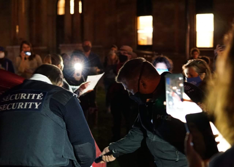 Security evicts reproductive rights occupation outside New Brunswick Legislature